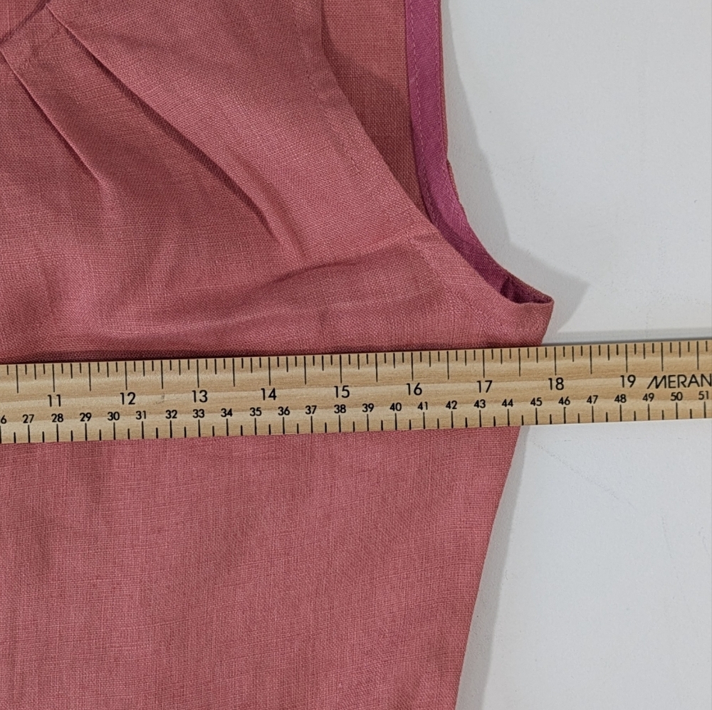 NWT Oda Lux 100% Linen Sleeveless Belted Jumpsuit Dusty Rose 36 - Picture 10 of 15
